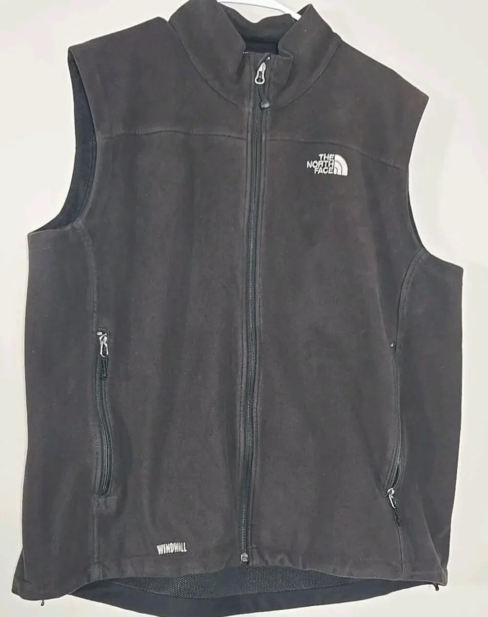 The North Face WindWall Men's XL Black Fleece Full Zip Vest Outdoor Hiking #0208